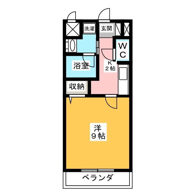 サンスマイルII(1K/2階)の間取り写真