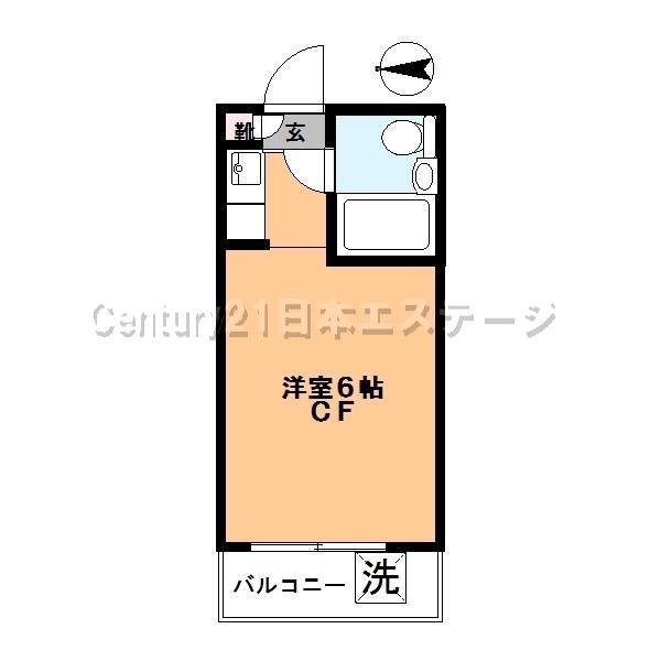 ハイタウン旗の台(ワンルーム/2階)の間取り写真