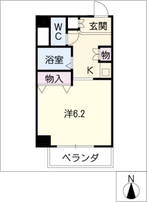 プロクシィスクエア藤見ヶ丘(ワンルーム/4階)の間取り写真