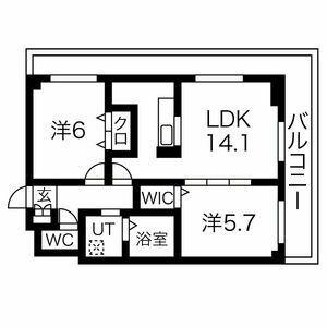 第10旭レジデンス(2LDK/3階)の間取り写真