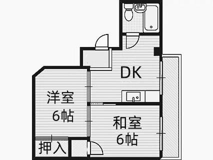 ビスタ新庄ハイツII(2DK/9階)の間取り写真