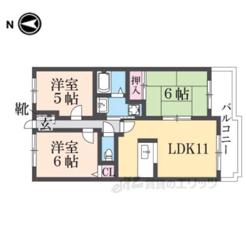 メゾン白光ヶ丘(3LDK/3階)の間取り写真