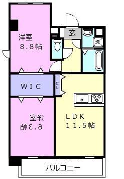アーバンステージU(2LDK/4階)の間取り写真