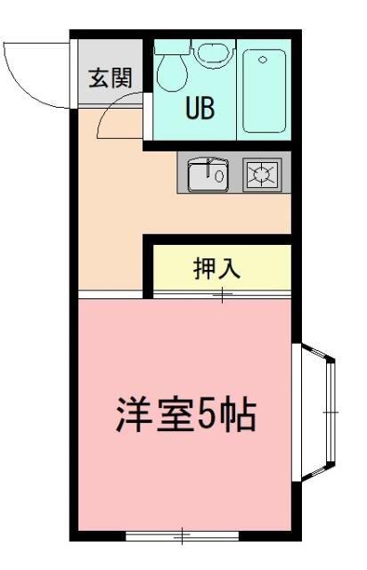 フォンテーヌ相模原(1K/2階)の間取り写真