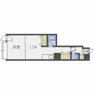 ウイング円山北町(1LDK/7階)の間取り写真