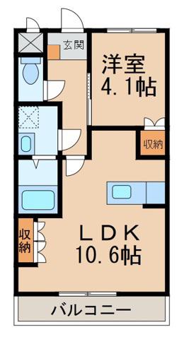 ヴェニール紀の川(1LDK/1階)の間取り写真