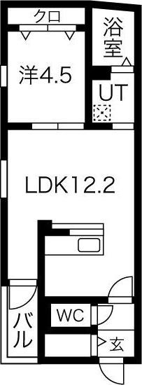 DEVELD千原(1LDK/3階)の間取り写真