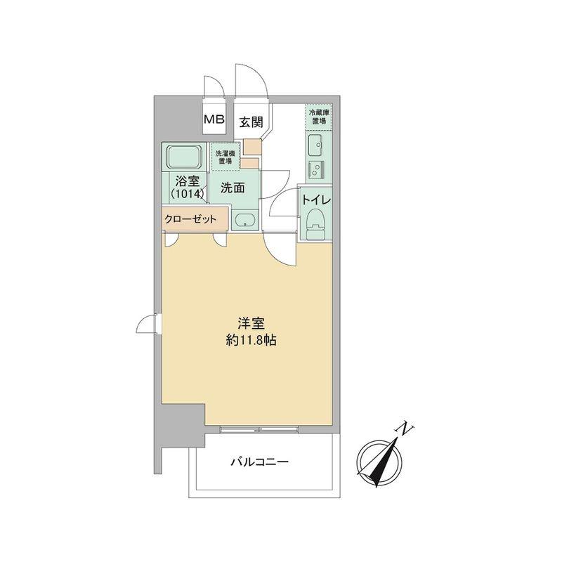 LIVE FLAT TSUKAMOTO(1K/1階)の間取り写真