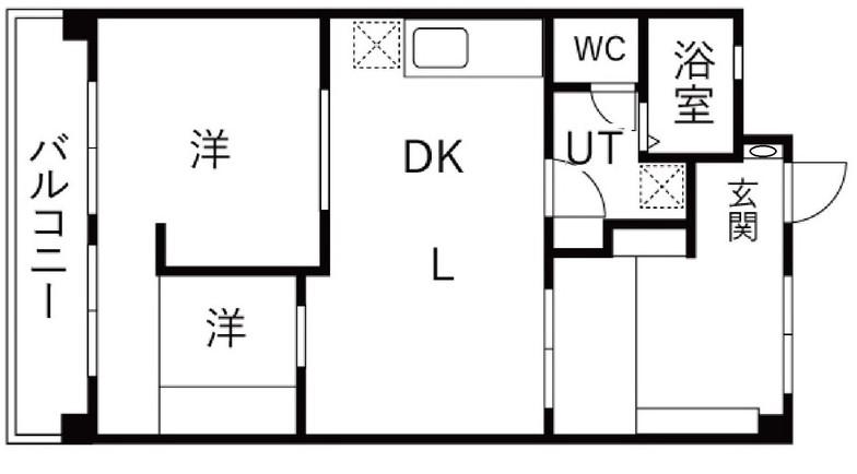 地下鉄名城線 平安通駅 徒歩13分 11階建 築51年(2LDK/9階)の間取り写真