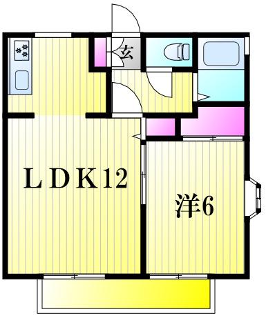 フロイディハイツ(1LDK/2階)の間取り写真