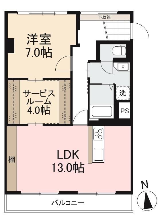 こぐまマンション中野町(1SLDK/1階)の間取り写真