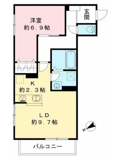 ルリエ目黒中央町(1LDK/1階)の間取り写真
