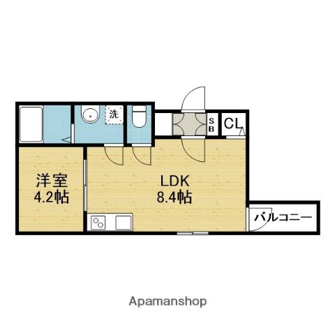 F ASECIA MIRA(1LDK/1階)の間取り写真