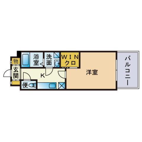 エンクレスト博多駅東(1K/6階)の間取り写真