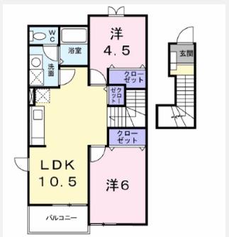 サンハウス(2LDK/2階)の間取り写真