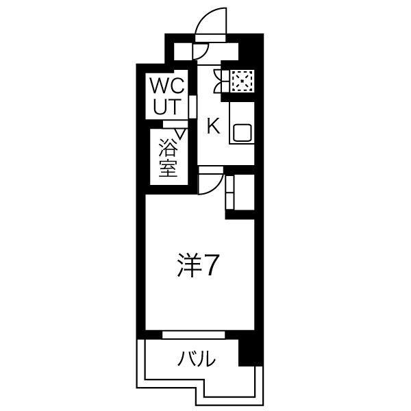 ファーストフィオーレ京橋パークフロント(1K/6階)の間取り写真