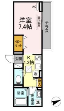 HAROUDO(1K/1階)の間取り写真