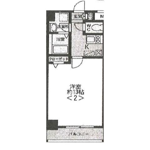 FLAT12(1K/8階)の間取り写真