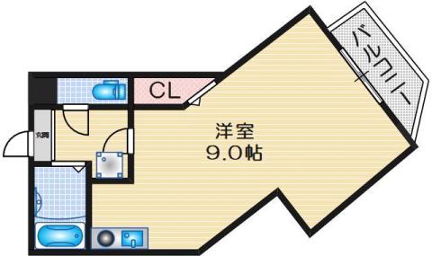 セレーン城跡(ワンルーム/2階)の間取り写真