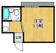 クリアメモリー西宮(1K/1階)の間取り写真