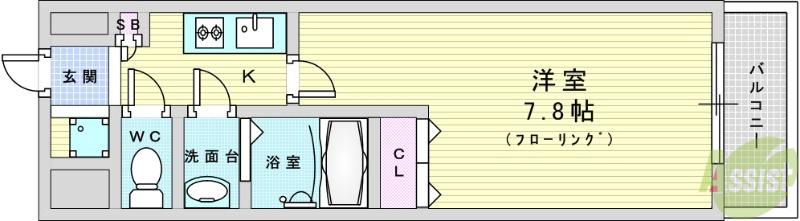エスリード新大阪CONFORT2番館(1K/8階)の間取り写真