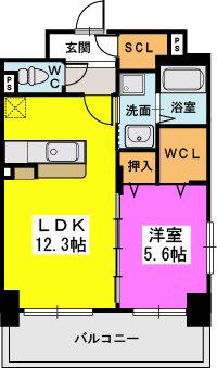 リヴェール箱崎(1LDK/2階)の間取り写真