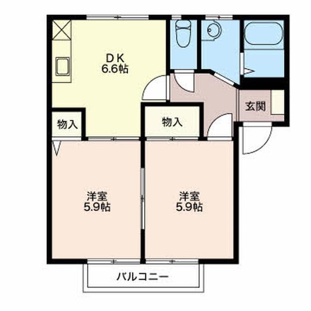 芝宮ハイツ(2DK/1階)の間取り写真