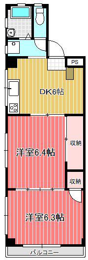 クリーンハイツ戸田(2DK/2階)の間取り写真