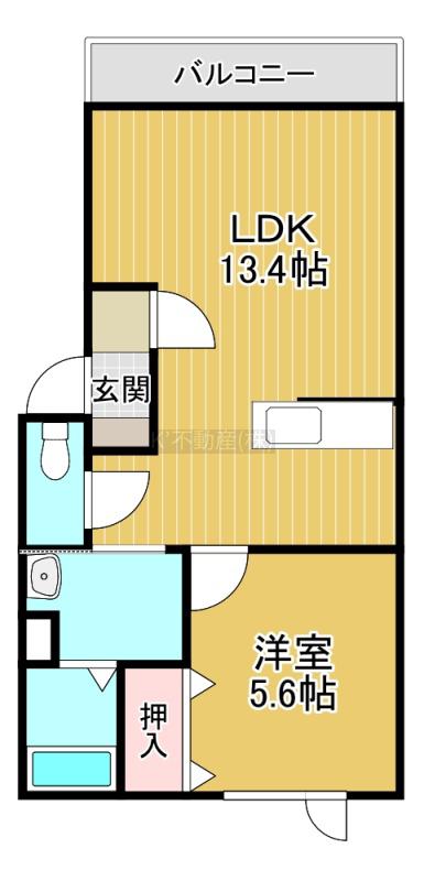 L UA (1LDK/1階)の間取り写真