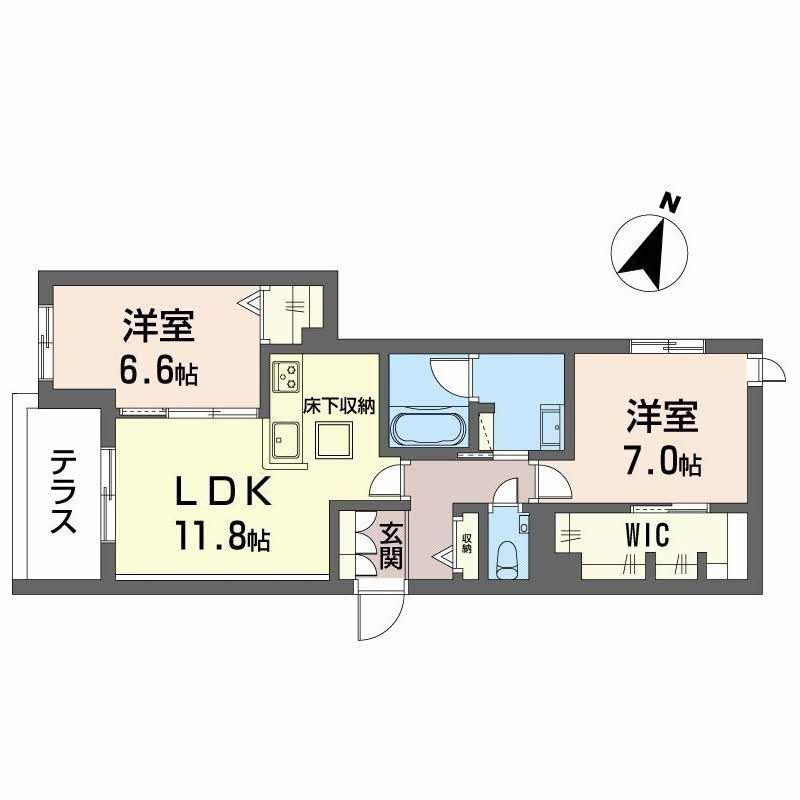シャーメゾン神戸摩耶(2LDK/1階)の間取り写真