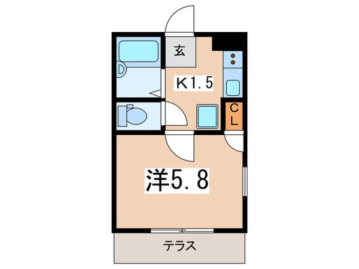 CERISIER(1K/1階)の間取り写真