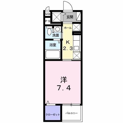 IRIDE(1K/4階)の間取り写真