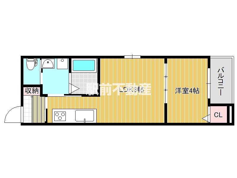 ROBOT HOME 竹下(1LDK/1階)の間取り写真