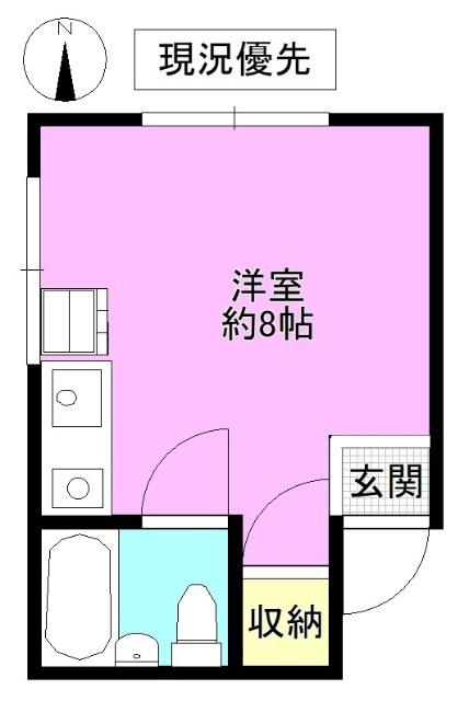 ベルコーポ西後町(ワンルーム/2階)の間取り写真
