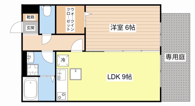 セジュールコウハナ(1LDK/1階)の間取り写真