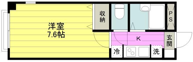 アンプルール フェール 上福岡II(1K/2階)の間取り写真