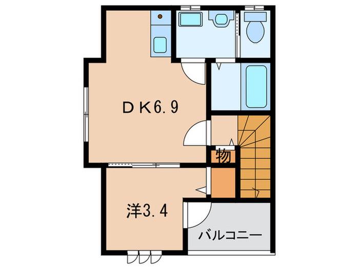 LUCE AKASHI(1DK/2階)の間取り写真