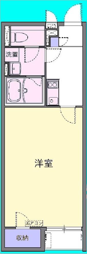 一陽II(1K/1階)の間取り写真