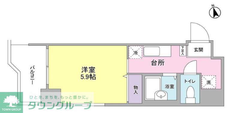 仲町台大藤ビル(ワンルーム/5階)の間取り写真