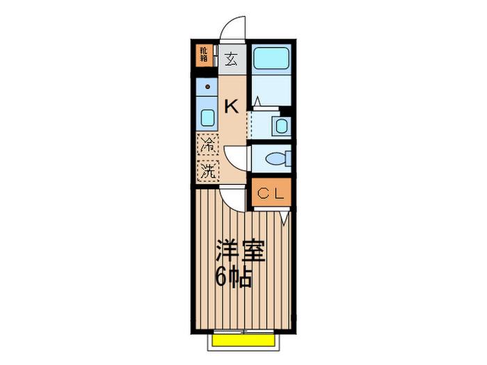 エスポワール・YATOH(1K/2階)の間取り写真