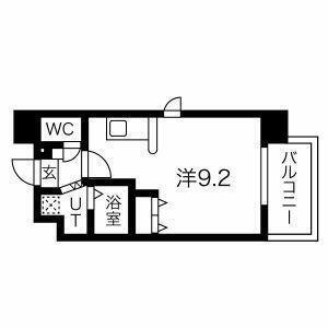セゾンラトゥールMIYAKOJIMA(ワンルーム/8階)の間取り写真