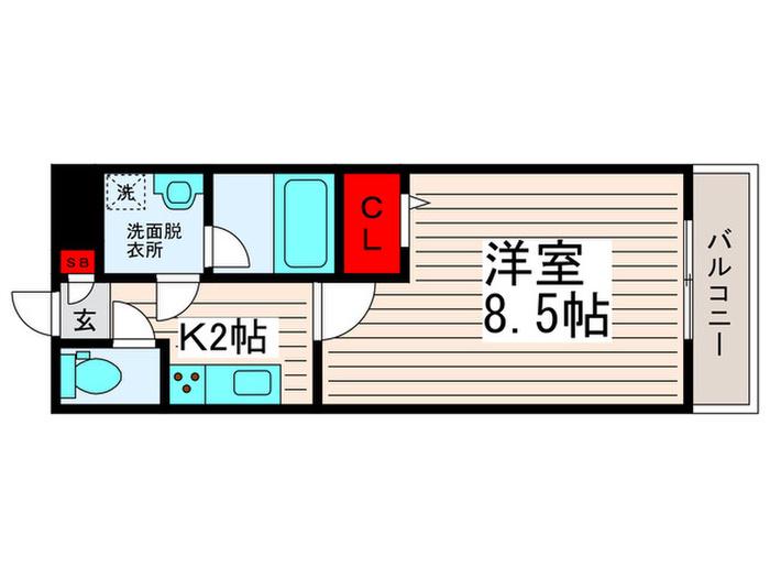 GRACE VILLA光(1K/1階)の間取り写真