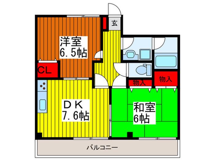 ファミールハイツ(2DK/3階)の間取り写真
