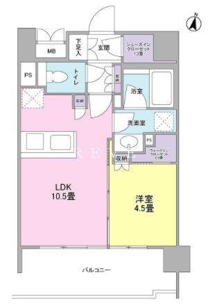 クローバー神田紺屋町(1LDK/3階)の間取り写真