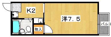 ハイツ殿山台(1K/1階)の間取り写真