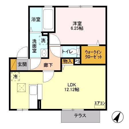 メール・ド・ルミエールB(1LDK/1階)の間取り写真