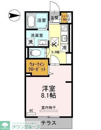 LA MAISON DE CERISIER(1K/3階)の間取り写真