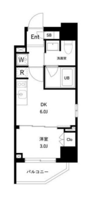 ES-GRANDE木場公園(1DK/7階)の間取り写真