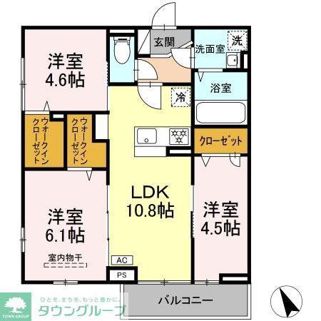 グランドゥール ソレイユ(3LDK/2階)の間取り写真
