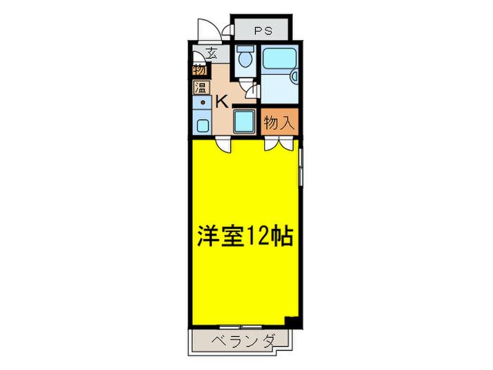 ベルモード白川(1K/6階)の間取り写真